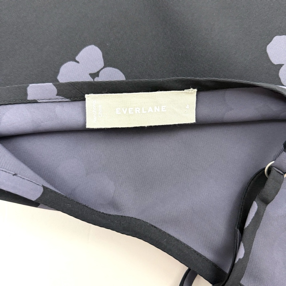 Everlane Japanese GoWeave Black Purple Floral Cami Camisole Tank Top - Picture 4 of 5